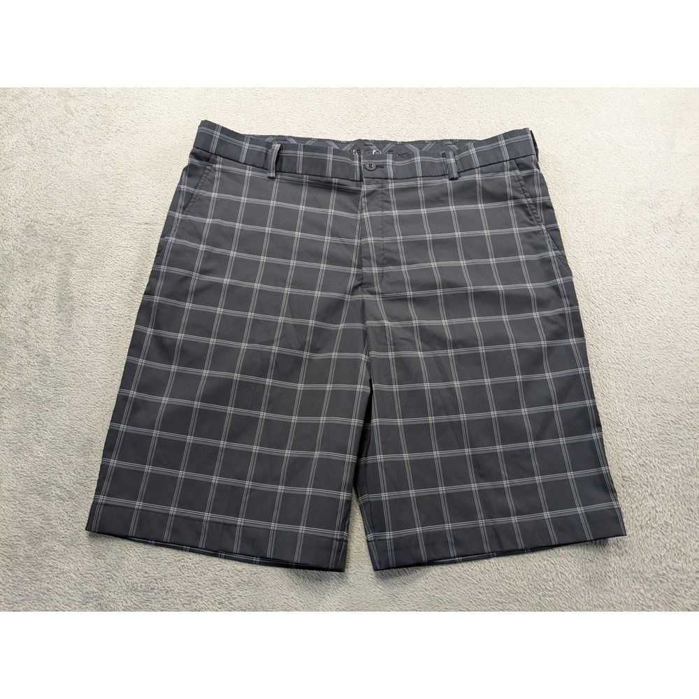 Nike Golf Mens Black Grey Plaid Performance Shorts Size 38 Stretch Checkered - Picture 1 of 13